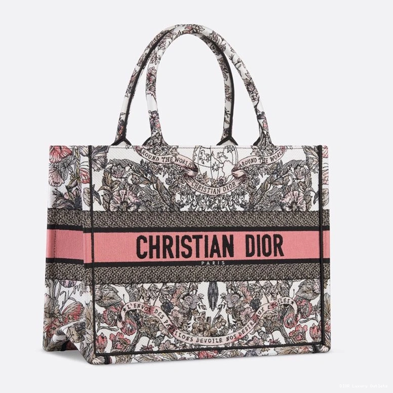 Cheap Dior Tote Butterfly Canvas The Motif Around White Book Pink World 0808 Luxury
